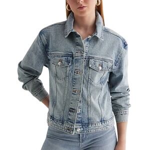 Express‎ Light Wash Denim Jacket Large Classic Everyday Retro  Grunge Utility